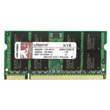 KINGSTON 1GB KVR667D2S5/1G PC2-5300 CL5 SODIMM
