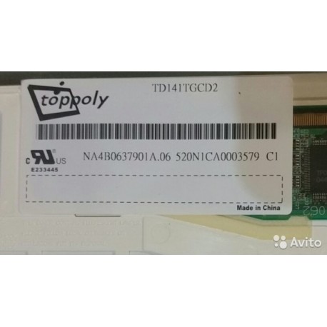 TOPPOLY LCD TD141TGCD2 14.1 INCH XGA