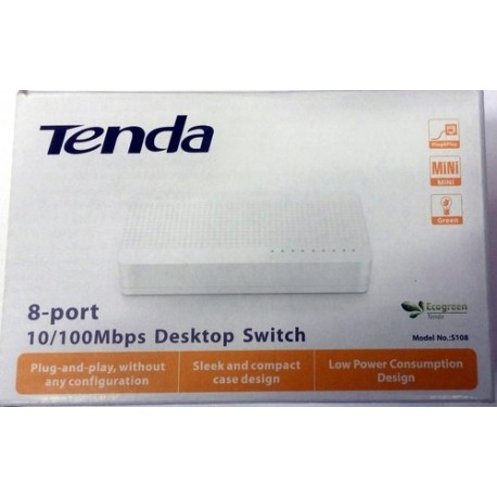 TENDA S108 8-PORT ETHERNET SWITCH  10/100Mbps